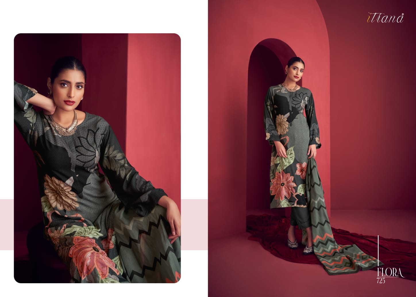 Itrana By Flora Printed Designer Salwar Suits Catalog